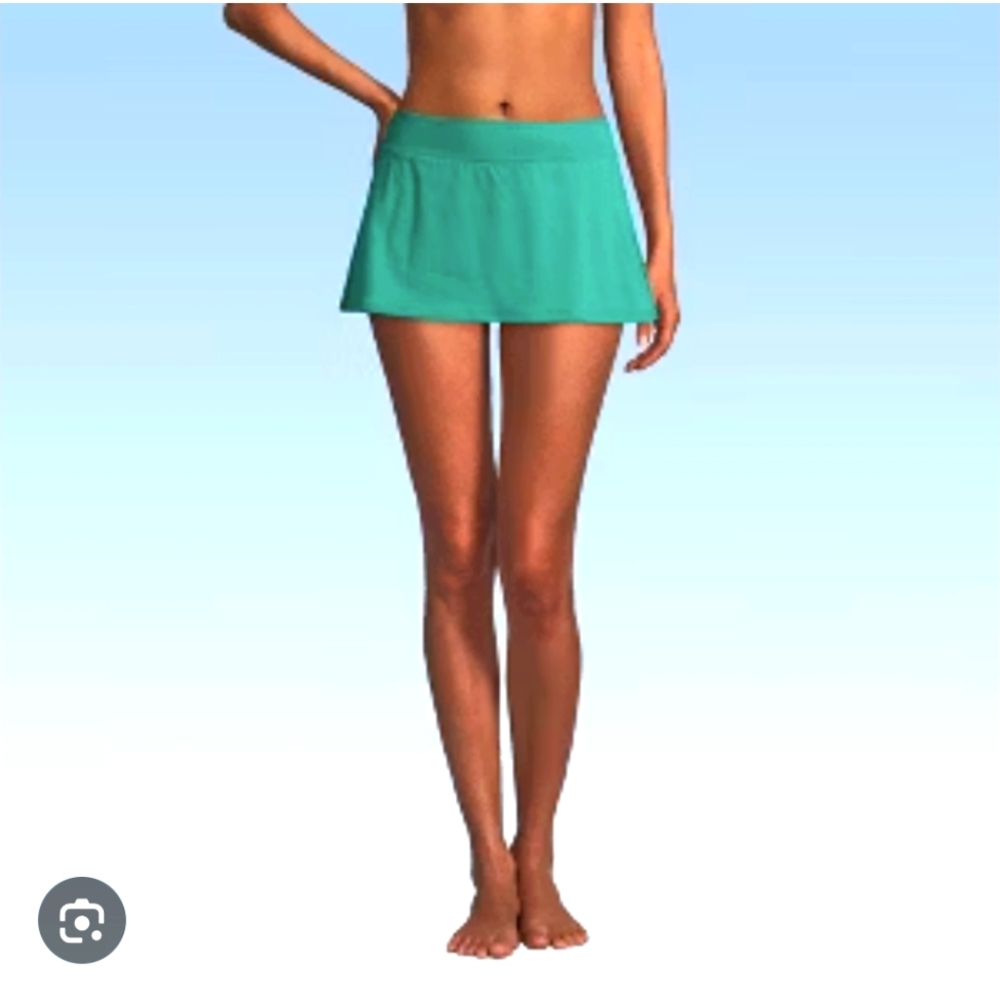 Lands End Green Mini Swim Skirt